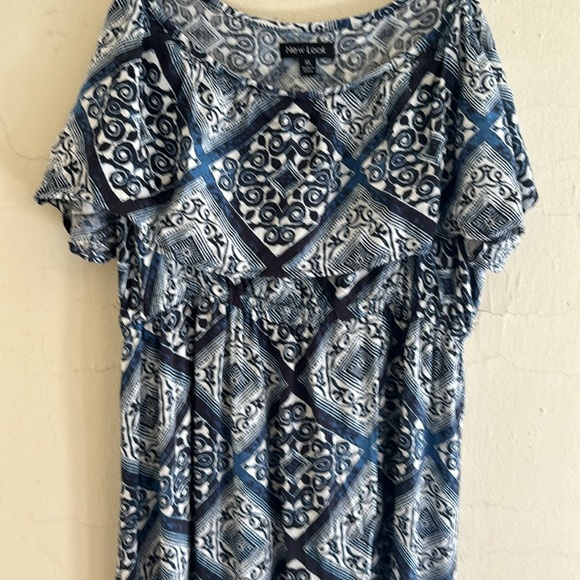 New Look maxi dress blue & white pattern size XL - Picture 2 of 5